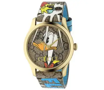 Gucci 38MM Edelstahl G Timeless X Disney Donald Duck Quarz Uhr 34951321 – neu – Uhren & Schmuck – überwiegend weiß – Foto 1…