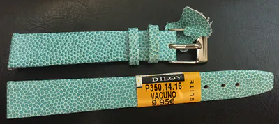 14mm Uhrenarmband Echt Leder Piel Vacuno Rochen-Prägung türkis neu Diloy – neu – Uhren & Schmuck – Foto 1 von 2