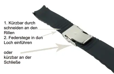 20mm, 22mm Silikon Uhrenarmband mit Rundanstoss und Faltschließe – neu – Uhren & Schmuck – überwiegend weiß – Foto 1 von 3