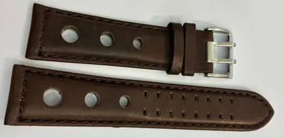 22mm Uhrenarmband Echt Leder Race - Rally - Dunkelbraun gelocht – neu – Uhren & Schmuck – Foto 1 von 2