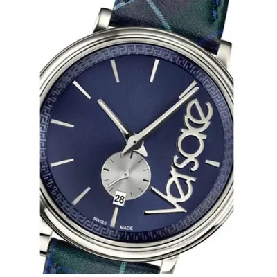 Versace VEBQ00118 V-Circle Clans Edition silber blau grün Leder Herren Uhr NEU – neu – Uhren & Schmuck – Foto 1 von 5