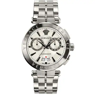 Teilen Versace Herrenuhr weißes Zifferblatt mit silbernem Armband VBR040017 – neu – Uhren & Schmuck – Foto 1 von 5