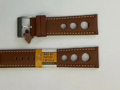 24 mm ECHTES-LEDER UHRENARMBAND DESIGNER-SCHNITT STAHL SCHLIESSE,HELL BRAUN NEU – neu – Uhren & Schmuck – Foto 1 von 2