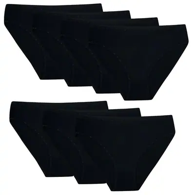 7 Damen Taillenslips Unterhosen Schwarz Weiss Unterwäsche Baumwolle Slips 34-44 – neu – Damenmode – Foto 1 von 5