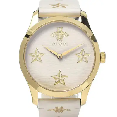 GUCCI G-TimeLess YA1264096 , Stahl Leder Weißes Zifferblatt Quarz , aus Deutschl – gebraucht, gut – Sonstiges – Foto 1 von 5