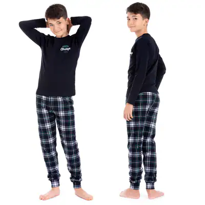 Jungen Pyjama Baumwolle Winter warm Schlafanzug Hausanzug Nachtwäsche Interlock – neu – Sonstiges – überwiegend weiß – Foto…