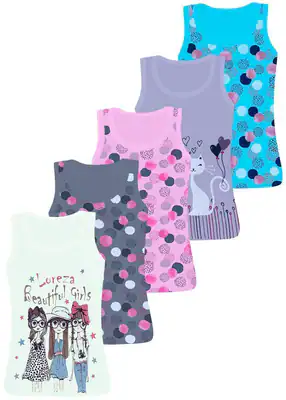 5 Mädchen Unterhemden Spagettiträger Tank Top Baumwolle Kinder Unterwäsche – neu – Sonstiges – überwiegend weiß – Foto 1…