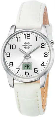 Funkuhr Master Time Damenuhr klassisch deutlich lesbar Lederband MTLA-10798-42L – neu – Uhren & Schmuck – überwiegend weiß…