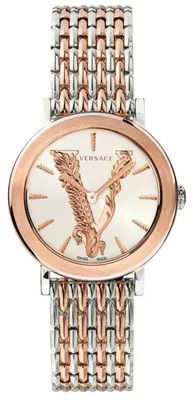 Versace VEHC00519 Armbanduhr Virtus 36mm Quarz Damen Silber Roségold, Silber ... – neu – Uhren & Schmuck – Foto 1 von 4