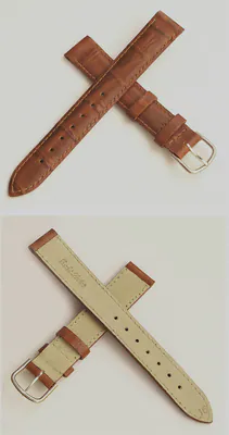 16 mm Echt Leder Uhrenarmband braun weich, Krökoprägung – neu – Uhren & Schmuck