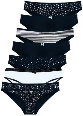 7 Damen Slips Unterhosen Hipster Unterwäsche Baumwolle Panty 34 36 38 40 42 44 – neu – Damenmode – überwiegend weiß – Foto…
