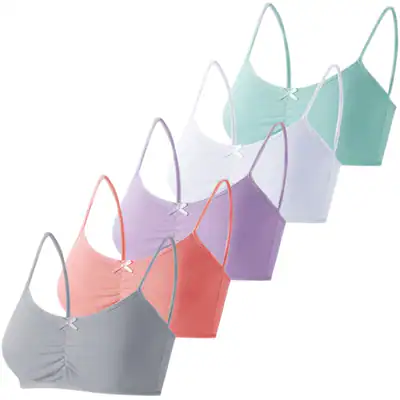 5 Mädchen Bustier mit abnehmaren Push Up BH Baumwolle Bügellos 140-182 Pads – neu – Sonstiges – überwiegend weiß – Foto 1…