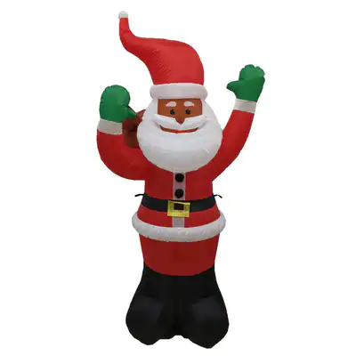 SANTA'S WORKSHOP 70 ZOLL SCHWARZER WEIHNACHTSMANN AUFBLASBAR MIT GEBLÄSE – neu – Antiquitäten – Foto 1 von 2