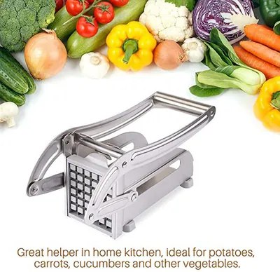 Generischer Edelstahl 2 Klingen Pommes Frites Kartoffelschneider (Silber) – neu – Möbel – Foto 1 von 5