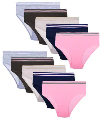10 Mädchen Slips Unterhosen Unterwäsche Panty Kinder Baumwolle Hipster Streifen – neu – Sonstiges – überwiegend weiß – Foto…