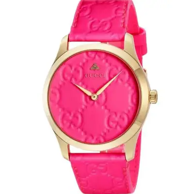 Gucci G-Timeless Uhr Unisex Rot Fluoreszierend Pink, YA1264115 – neu – Uhren & Schmuck – Foto 1 von 5