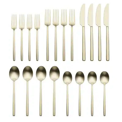 ONEIDA 20-TEILIGES SILBERBESTECKSET, 18/0 EDELSTAHL, GESCHIRRSPÜLER - CHAMPAGNER – neu – Möbel – Foto 1 von 5