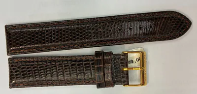 19 mm Eidechse Leder Uhrenarmband Dunkelbraun Edelstahlschließe vergoldet JC – gebraucht, wie neu – Uhren & Schmuck – Foto…
