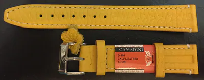 20, 22 mm Echt Leder Uhrenarmband Sonnengelb CAVADINI Doppelwulst Stahlschließe – neu – Uhren & Schmuck – Foto 1 von 3