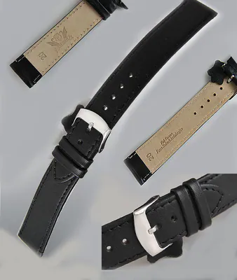 22 mm GLATTES ECHTLEDER UHRENARMBAND STAHL SCHLIESSE CAVADINI EXTRA LANG – neu – Uhren & Schmuck – überwiegend silber