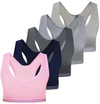 5 Mädchen Bustier Baumwolle BH Sport Bra Trägertop Kinder Unterwäsche 140-170 – neu – Sonstiges – überwiegend weiß – Foto 1…
