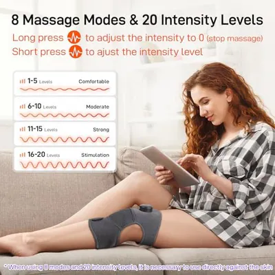 GOBOK TRAGBARES KNIEMASSAGEGERÄT LED DISPLAY, HEISSE KOMPRESSION MASSAGE - – gebraucht, gut – Sonstiges – überwiegend weiß…