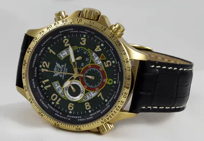Chronograph CAVADINI Herrenuhr drehbarer GMT-Innenring green CV-1606 Edelstahl – gebraucht, wie neu – Uhren & Schmuck…