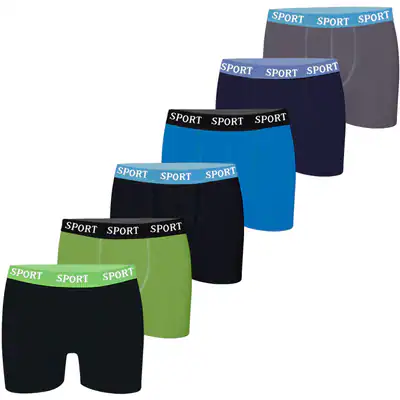 6 Jungen Boxershorts SPORT Baumwolle Unterhose Unterwäsche Unterhosen Bunt – neu – Sonstiges – Foto 1 von 5
