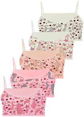 5 Mädchen Bustier Baumwolle Sport BH Kinder Unterwäsche Bra Tank Top 140-170 – neu – Sonstiges – überwiegend weiß – Foto 1…