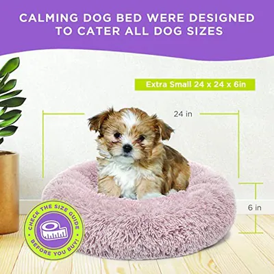 Zampa Pets Beruhigendes Hundebett [Größe mit Maßen] | Runder Donut - Klein, – neu – Sonstiges – überwiegend weiß – Foto 1…