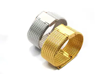 Uhrenarmand Milanaiseband 24 mm Meshband 2 mm dick Oldstyle Maschenband – neu – Uhren & Schmuck – überwiegend weiß – Foto 1…