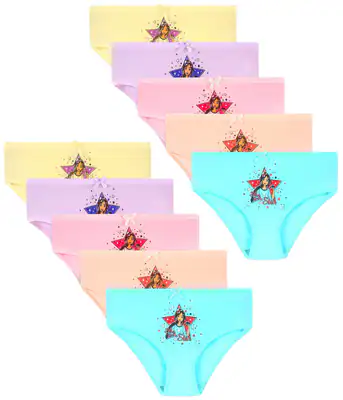 10 Mädchen Slips Unterhosen Unterwäsche Panty Kinder Baumwolle Hipster STERNE – neu – Sonstiges – überwiegend weiß – Foto 1…