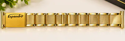 20mm Expandro Dorado Goldene Flex-Uhrenarmband Edelstahl Zugarmband Rarität – gebraucht, wie neu – Uhren & Schmuck – Foto 1…