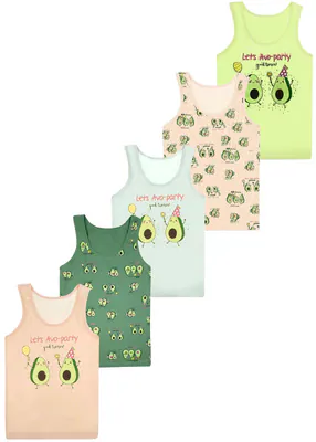 5 Mädchen Unterhemden Avokado Tank Top Baumwolle Kinder Unterwäsche Unterhemd – neu – Sonstiges – überwiegend weiß – Foto 1…