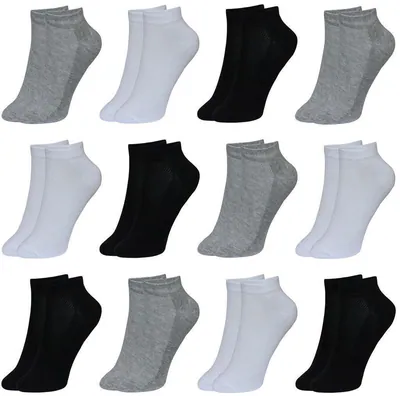 12 Paar Kinder Jungen Mädchen Uni Socken Baumwolle Kindersocken Sneaker 21-36 – neu – Sonstiges – überwiegend weiß – Foto 1…