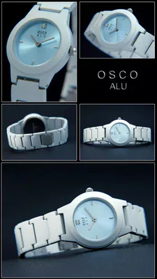 Komplett Aluminium OSCO Damenuhr Sehr Leicht Blaues Zifferblatt 28 mm – gebraucht, wie neu – Uhren & Schmuck