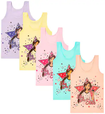 5 Mädchen Unterhemden STERN Tank Top Baumwolle Kinder Unterwäsche Shirt – neu – Sonstiges – überwiegend weiß – Foto 1 von 5