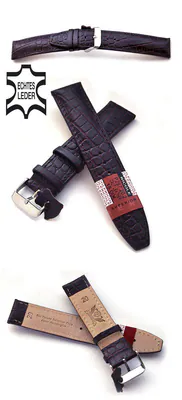 18mm Kalbsleder Uhrenarmband CAVADINI ausgezeichnete Qualität, Kroko-Optik braun – neu – Uhren & Schmuck