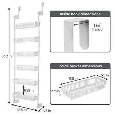 SMART DESIGN OVER-THE-DOOR ORGANIZER ZUR AUFBEWAHRUNG - PERFEKT FÜR – neu – Möbel – überwiegend weiß – Foto 1 von 5