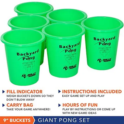 RALLY AND ROAR JUMBO PREMIUM BIER PONG SET - BEINHALTET 12 ROBUSTE 9" - – neu – Möbel – überwiegend weiß – Foto 1 von 5
