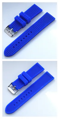 22 mm SILIKON UHRENARMBAND SPORTLICH TOP QUALITÄT STAHL SCHLIESSE IN BLAU – neu – Uhren & Schmuck