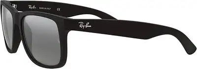 RAY-BAN, GESTELL - MATT GUMMI SCHWARZ, GLÄSER - - GUMMI SCHWARZ/GRAU VERSPIEGELT – gebraucht, gut – Sonstiges – Foto 1 von 5