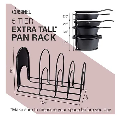 CUISINEL STRAPAZIERFÄHIGER PFANNEN- UND TOPFORGANIZER - 5 ETAGEN RACK - 15 ZOLL – neu – Möbel – überwiegend silber – Foto 1…