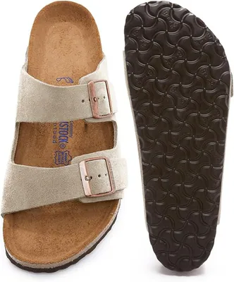 BIRKENSTOCK ARIZONA SOFT FOOTBED UNISEX SANDALEN - GR: HERREN 8 DAMEN 10 - TAUPE – gebraucht, gut – Sonstiges – überwiegend…