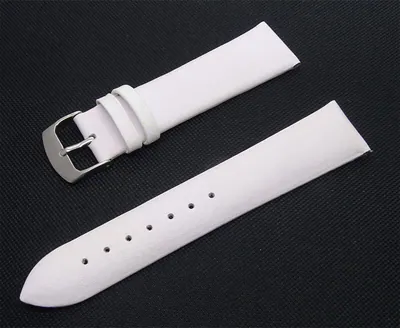 20mm Echtes Leder Uhren Armband Diloy, Stahlschliesse, weiss 301.22 – neu – Uhren & Schmuck – Foto 1 von 2