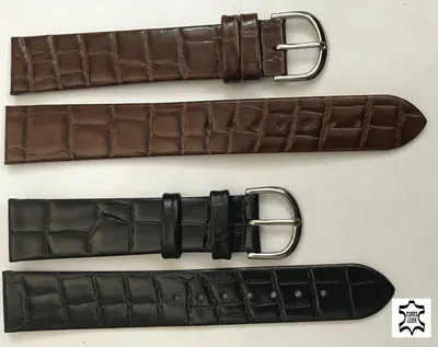 18 mm Leder Uhrenarmband Bandoo braun oder schwarz Kroko Optik dünn – neu – Uhren & Schmuck – Foto 1 von 5