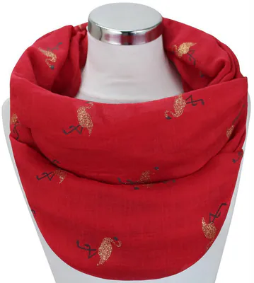 Damen XXL Glitzer FLAMINGO Schal Schlauchschal Loopschal Halstuch Schal Tuch – neu – Sonstiges – überwiegend weiß – Foto 1…
