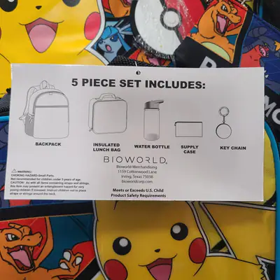 POKEMON KINDER RUCKSACK SET 5-TEILIG 16 ZOLL MIT LUNCHBAG - MULTI – neu – Taschen & Accessoires – überwiegend silber – Foto…