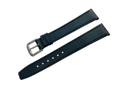16 mm Echtes-Leder Uhrenarmband Dunkelblau Klipp-Verschluss Dornschließe Stahl – neu – Uhren & Schmuck – Foto 1 von 3