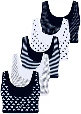 5 Mädchen Bustier Baumwolle Sport BH Kinder Unterwäsche Bra 128-170 Unterwäsche – neu – Sonstiges – überwiegend weiß – Foto…